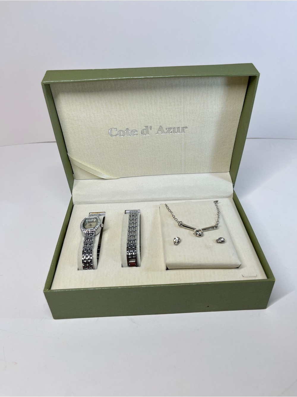 Brand New Cote d' Azur Women's Jewelry Set Gift Necklace Earrings Bracelet Watch